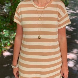 THE GREAT Striped T-Shirt Dress
